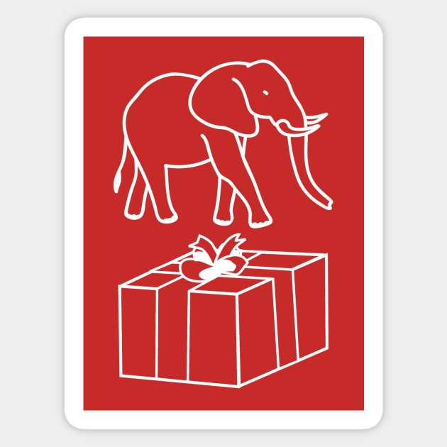 White Elephant Gift Sticker by Little Duck Designs